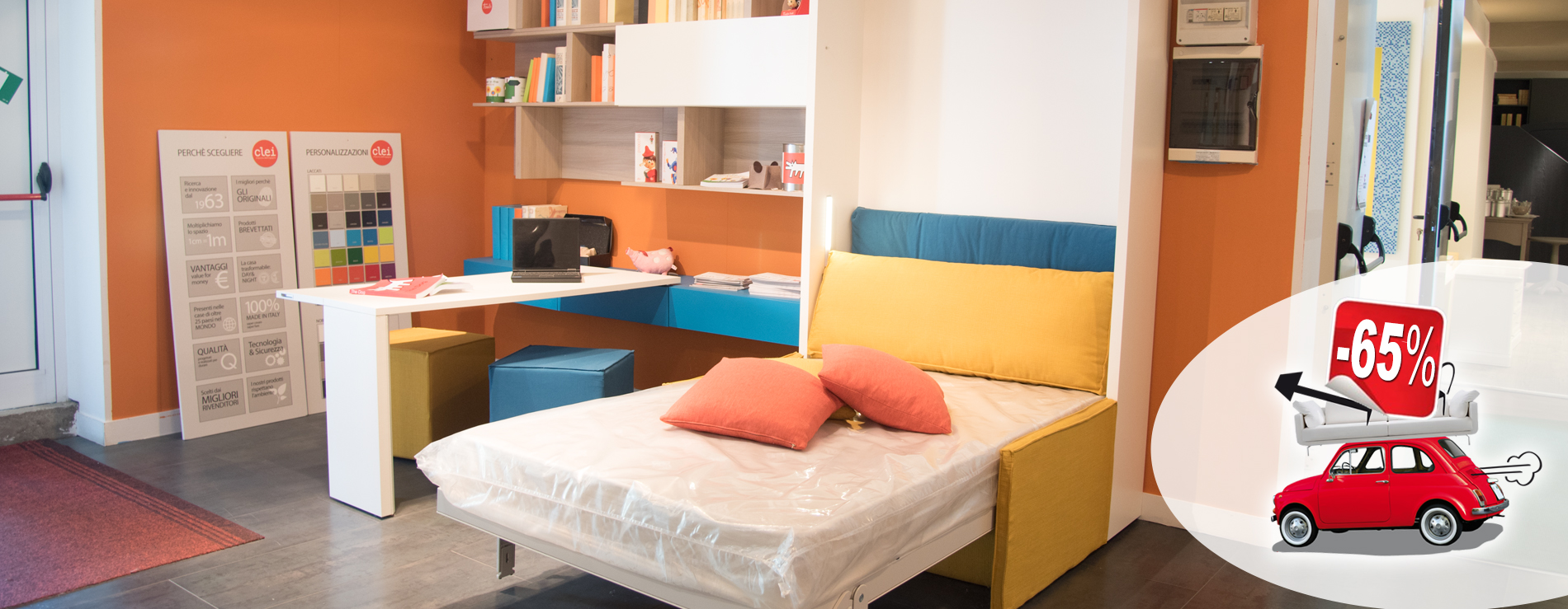 Cameretta con letto a scomparsa Clei in promozione