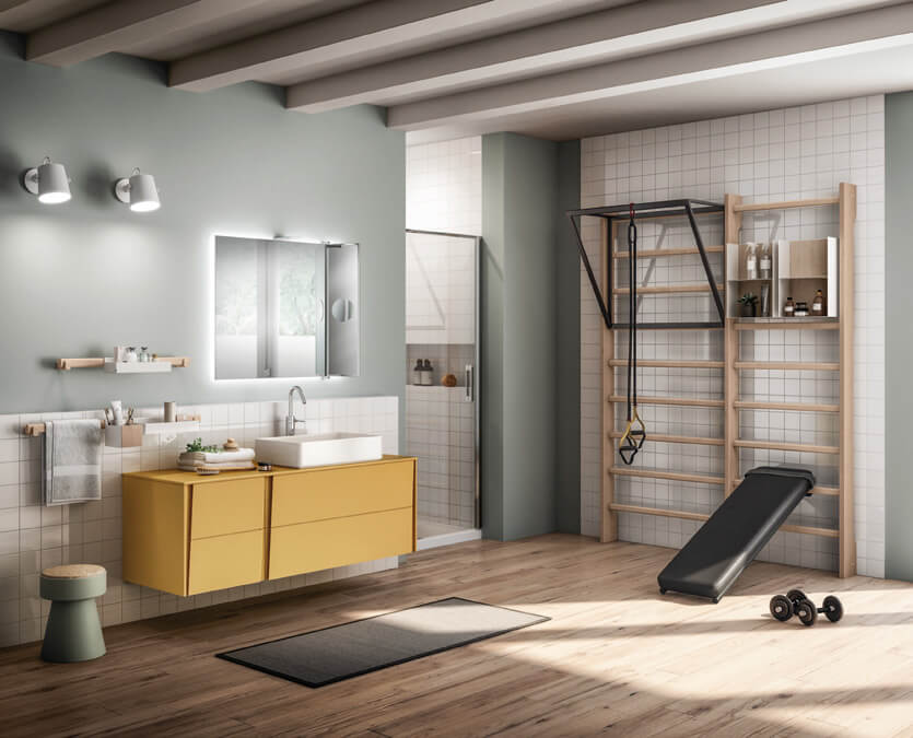 Bagno colorato palestra Scavolini