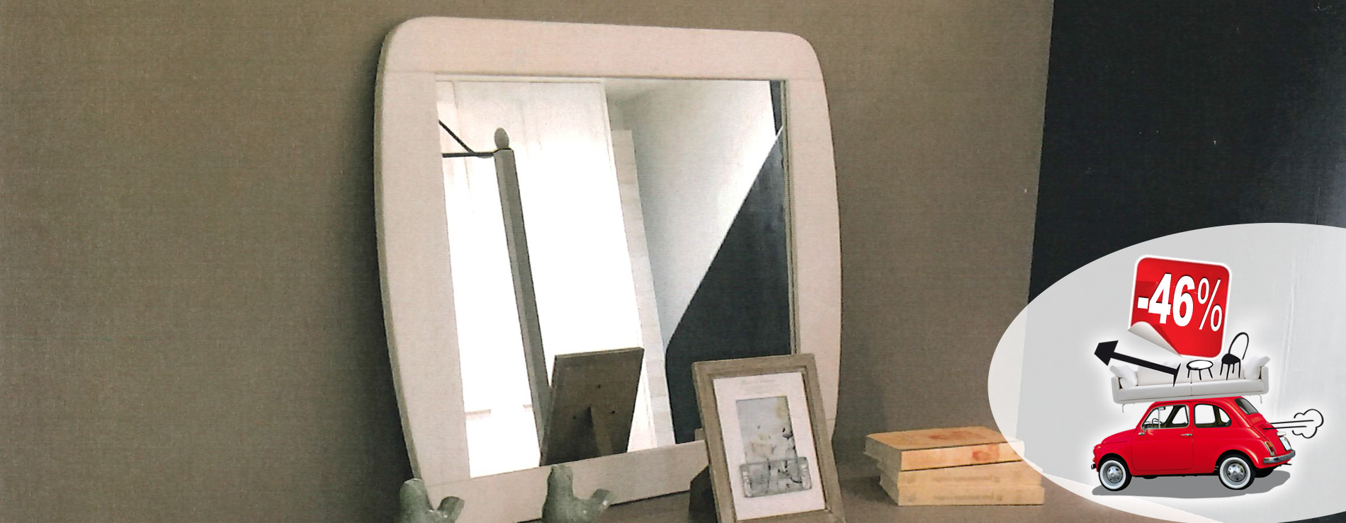 Direttamente dalla nostra esposizione, Specchio in legno Scandola in promozione