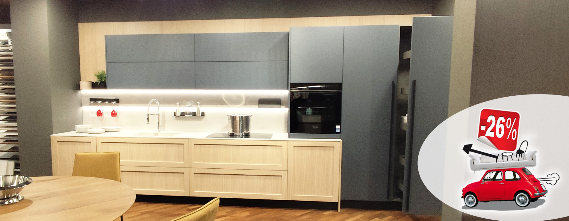 cucina alma legno blu promozione